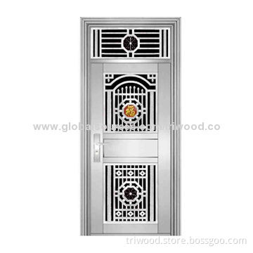 Steel Security Door with Stainless Steel Door Leaf, Customized Orders Welcomed